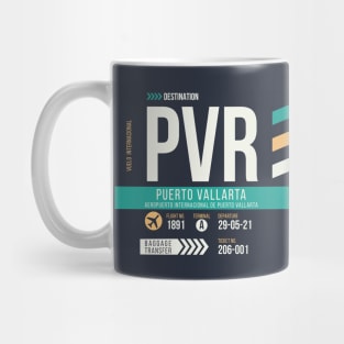 Puerto Vallart (PVR) Airport Code Baggage Tag Mug